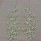 1 Pair Beaded & Corded Floral Lace Applique Embroidered on 100% Polyester Organza 16" X 5" Size